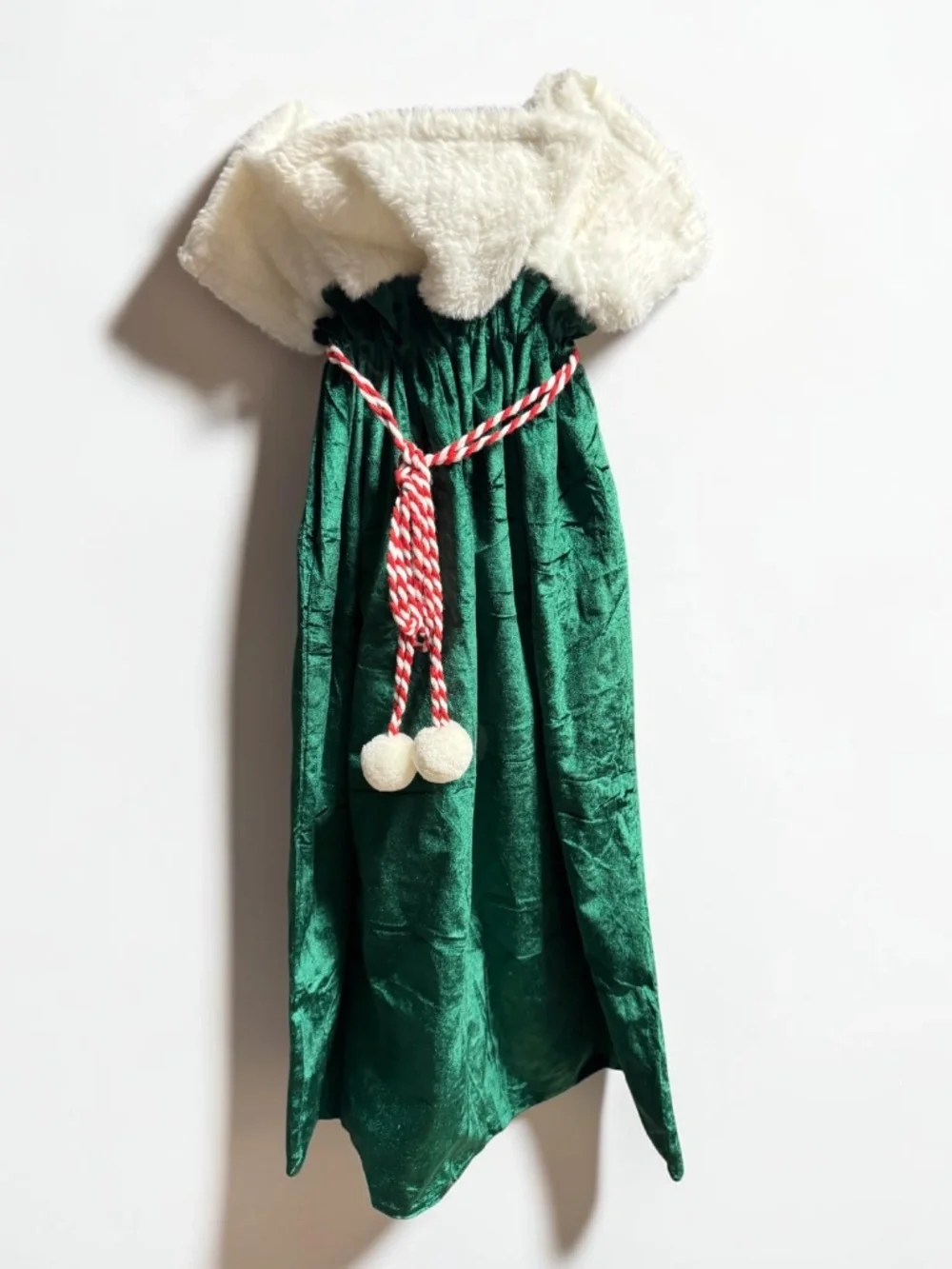 2 Pc Velvet Santa Sack Set Green Christmas Gift Bags Large Drawstring